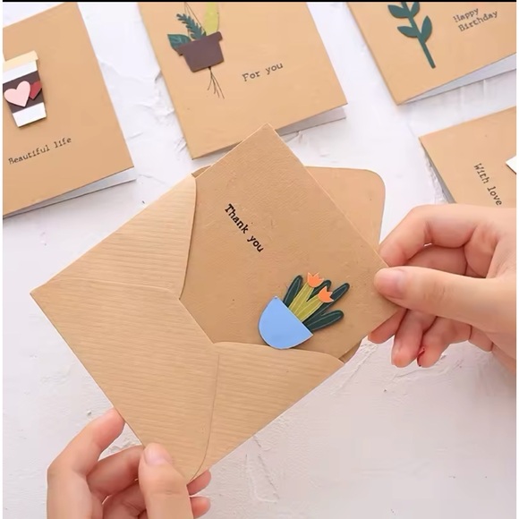 Greeting cards gift envelopes set 10 card set new rainbow flower - Picture 3 of 6